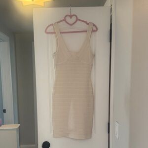Herve Leger Bandage Dress White Small
